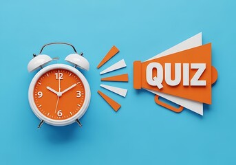Time is running out a quiz announcement with an alarm clock