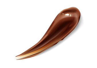 Shiny chocolate cream smear isolated on transparent background for culinary design