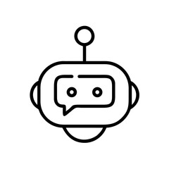 Chatbot Head Icon – AI Assistant, Messaging, and Artificial Intelligence Symbol