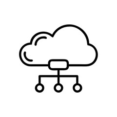 Cloud Computing Icon – Data Storage, Networking, and Technology Concept Design