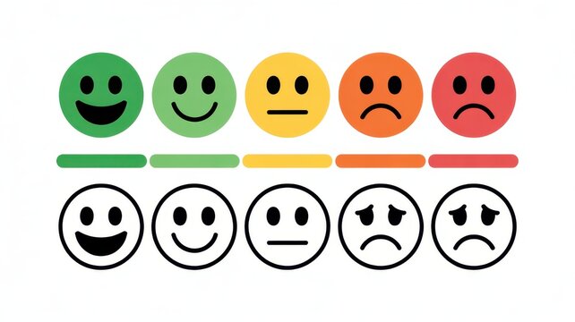 Expressing the Spectrum: A visual representation of a diverse range of emotional states, from joyful to sorrowful, shown through a series of colorful and expressive icons. 