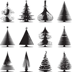 Enchanting Christmas Tree Vector Pack &ndash; Sparkling Festive Illustrations
