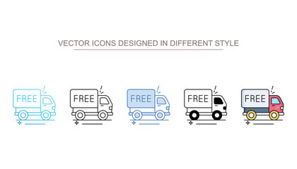 Free Delivery icon set with different style