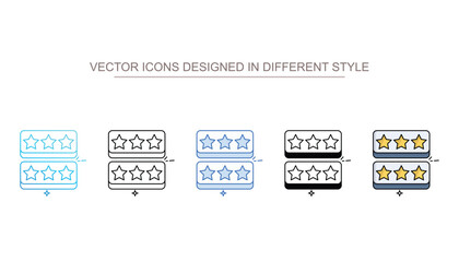 Star Rating icon set with different style