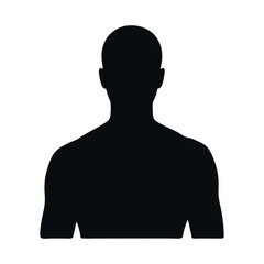 Vector silhouette of a strong man