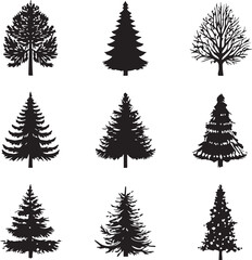 Enchanting Christmas Tree Vector Pack – Sparkling Festive Illustrations