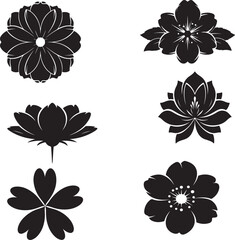 Floral design set with colorful flowers and leaves for decorative patterns