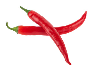 Hot red pepper isolated on white background.