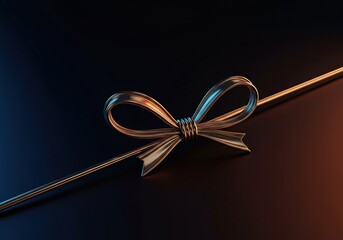 An exquisite bow crafted from polished precious metal, featuring delicate curves and a refined finish. This elegant design captures timeless beauty ,decorative ,precious metal ,glamour