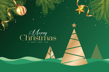 A luxury Christmas tree with luxury Background