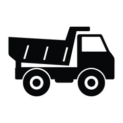 Dump truck construction vehicle heavy equipment transportation tipper truck lorry icon vector art