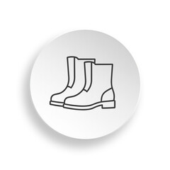 Pair of stylish boots icon in minimalist line art design  