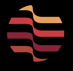 Ribbons of color form a visually interesting vector background or logo