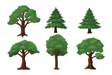 Variety of trees for Decoration: Six different species of trees, showcasing unique forms and sizes, standing as a versatile resource for diverse design projects.