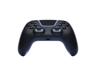 Black gamepad isolated on transparent background ergonomic design and responsive controls for immersive gaming wireless connectivity for seamless play enhance your gaming experience with this control