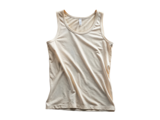 Beige tank top isolated on transparent background a versatile and comfortable garment, perfect for layering or wearing on its own made from soft, breathable fabric, it offers a relaxed fit
