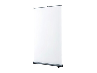 Blank roll up banner stand for advertising, isolated on transparent background, perfect for showcasing promotional content at events