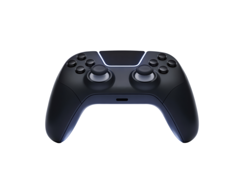 Black gamepad isolated on transparent background ergonomic design and responsive controls for immersive gaming wireless connectivity for seamless play enhance your gaming experience with this control