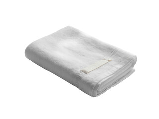 Folded white cotton towel isolated on transparent background, showcasing its soft texture and clean lines, perfect for spa, bathroom, or hygienerelated designs and advertisements