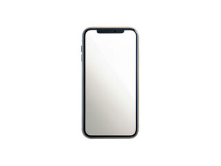Modern smartphone isolated on transparent background, showcasing its sleek design and blank screen, perfect for showcasing apps, websites, or mobile content with a clean and minimalist aesthetic