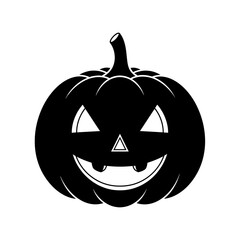 Fototapeta premium Happy halloween jack o lantern silhouette isolated on white background