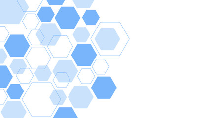 Abstract blue hexagon shape for frame illustration design