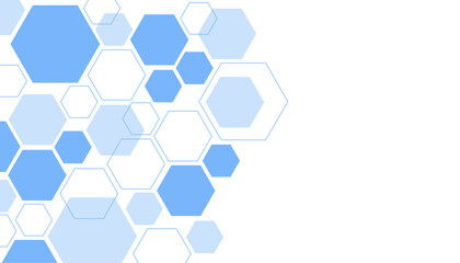 Abstract blue hexagon shape for frame illustration design
