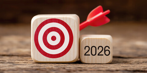 Target 2026 with Arrow Concept for Goal Planning and Achievement