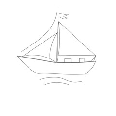Minimalist sailboat illustration