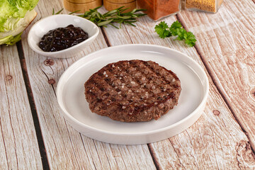 Grilled juicy beef cutlet for burger