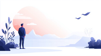 Modern Travel Agency Banner with Scenic Destinations and Inspiring Adventure Quotes Tourism and Exploration Illustration