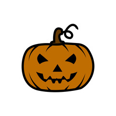 Halloween pumpkin icon. Isolated on white background. Vector illustration.