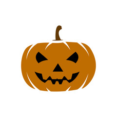 Halloween pumpkin icon. Isolated on white background. Vector illustration.