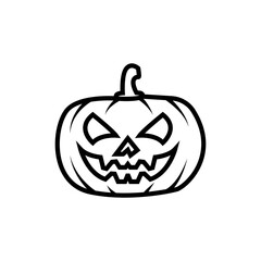 halloween pumpkin line isolated on white background