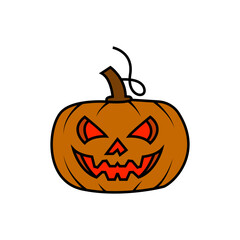 halloween pumpkin isolated on white