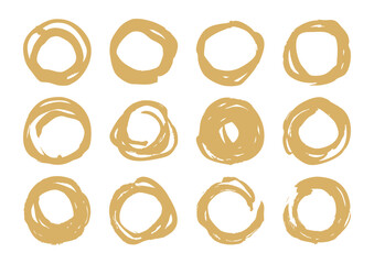 筆　丸　素材（金色）