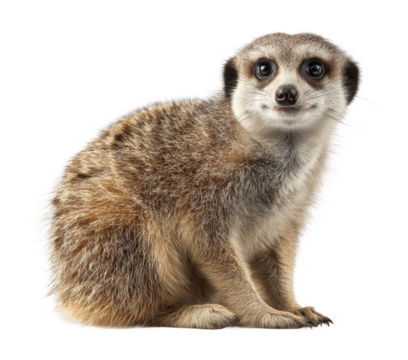 Meerkat observing surroundings desert habitat wildlife isolated on transparent background