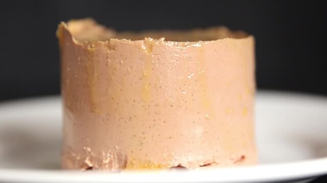 Foie gras pate goose liver delicacy tasty snack fresh delicious gourmet food background on the table rustic top view copy space