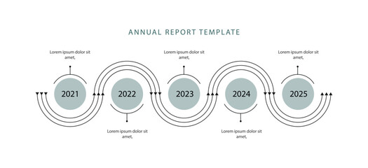 5 step line journey infographic template vector element 