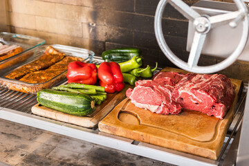 Asado de carne y vegetales