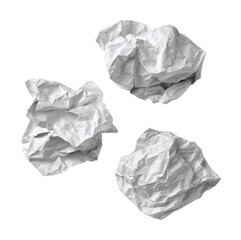 Fototapeta premium Crumpled paper balls office desk digital creative environment isolated on transparent background