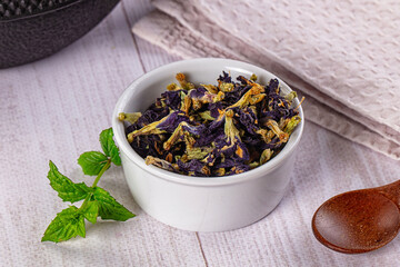 Blue dry Anchan tea flowers