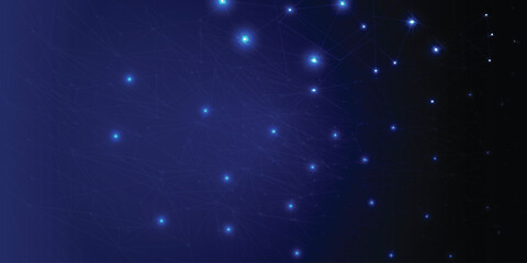 Abstract  technology with polygonal shapes on dark blue background. Design digital technology concept. 3d illustration.