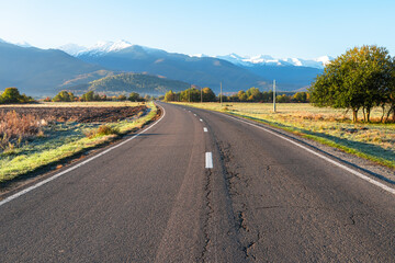 Autumn Landscape of Fagaras Mountains, Carpathians, Romania &mdash; Golden Grass and Mountain View