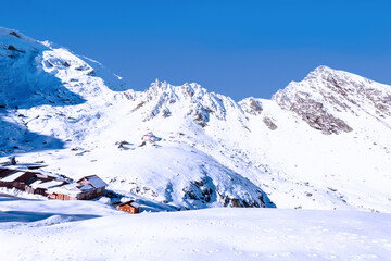 Winter Landscape of Fagaras Mountains, Carpathian Range, Romania &mdash; Snowy Alpine Scenery in Europe