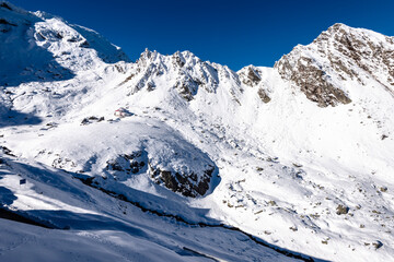 Winter Landscape of Fagaras Mountains, Carpathian Range, Romania &mdash; Snowy Alpine Scenery in Europe