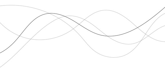 Technology abstract lines on white background. Undulate Grey Wave Swirl, frequency sound wave, twisted curve lines with blend effect