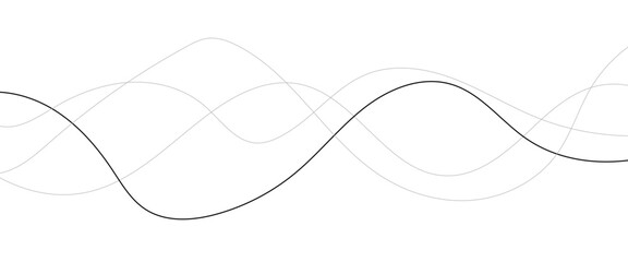 Technology abstract lines on white background. Undulate Grey Wave Swirl, frequency sound wave, twisted curve lines with blend effect