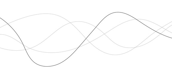 Technology abstract lines on white background. Undulate Grey Wave Swirl, frequency sound wave, twisted curve lines with blend effect