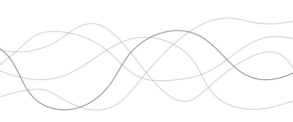 Abstract wavy black and white curved lines.